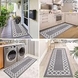 SHACOS Non Slip Hallway Runner Rug Grey 60x180 cm Entryway Kitchen Mat view 5