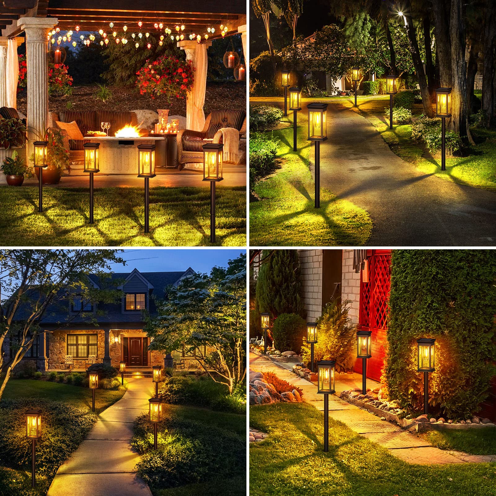 KOOPER Solar Pathway Lights Outdoor 8 Pack, 2X Bigger Solar Outdoor Lights, Bright Solar Garden Lights Waterproof, Auto On/Off Outdoor Solar Lights for Yard Landscape Path Lawn Patio Walkway