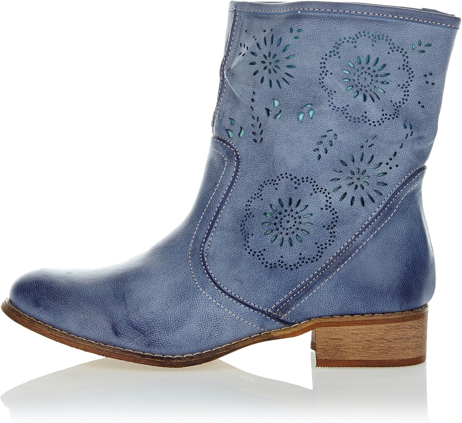 Amazon.com | Moow Womenâs Ankle Boots Blue Size: 8 UK | Ankle & Bootie