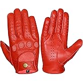 WASPRO Genuine Leather Fashion Gloves, Motorcycle Knuckle Fit Gloves