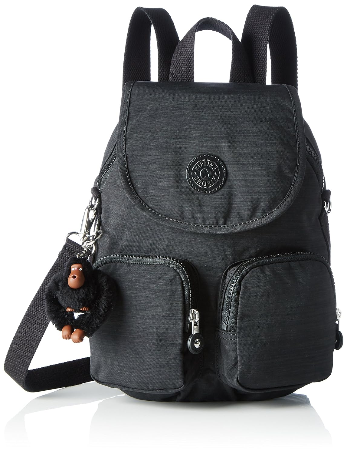kipling medium backpack convertible to shoulderbag - firefly up dazz black,f