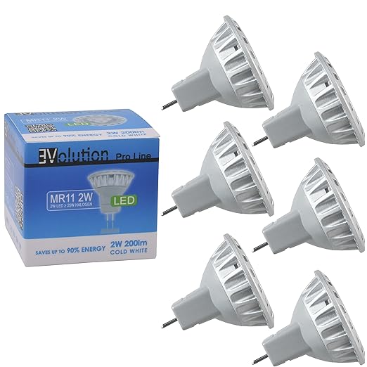 title=6x Evolution® Pro Line | MR11 2W LED 200 lumen | Lampada AC/DC 12V 30° bianca
