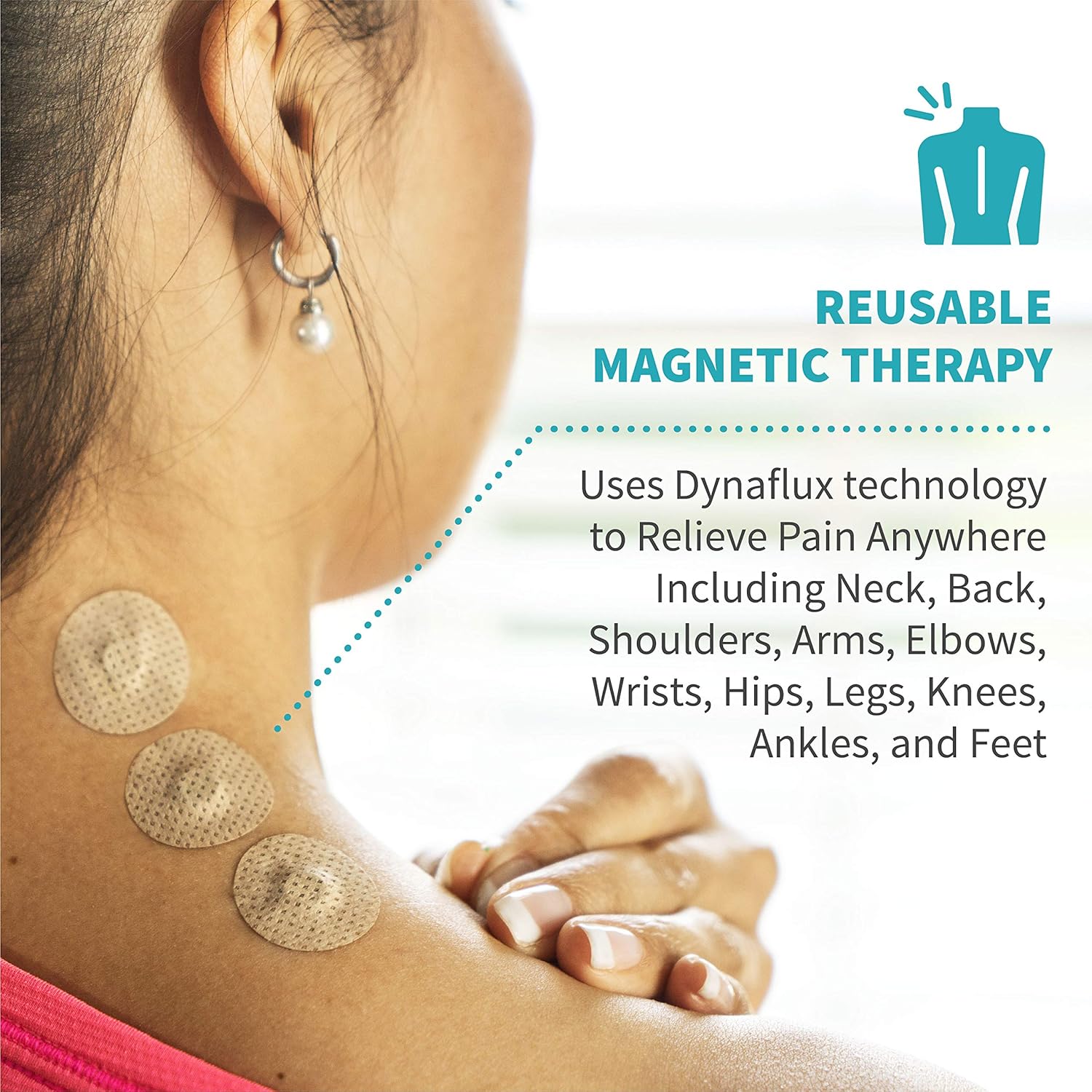 Magnetic Therapy Pain Relief 1462 – Relieves Pain on Neck, Back, Shoulders, Leg, Knee, Muscle, and Joint - 12 Reusable Magnets 24 Adhesive Patches: Kitchen & Dining
