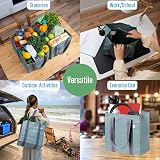 VENO 4 Pack Reusable Grocery Bags with Handles and Hard Bottom view 6