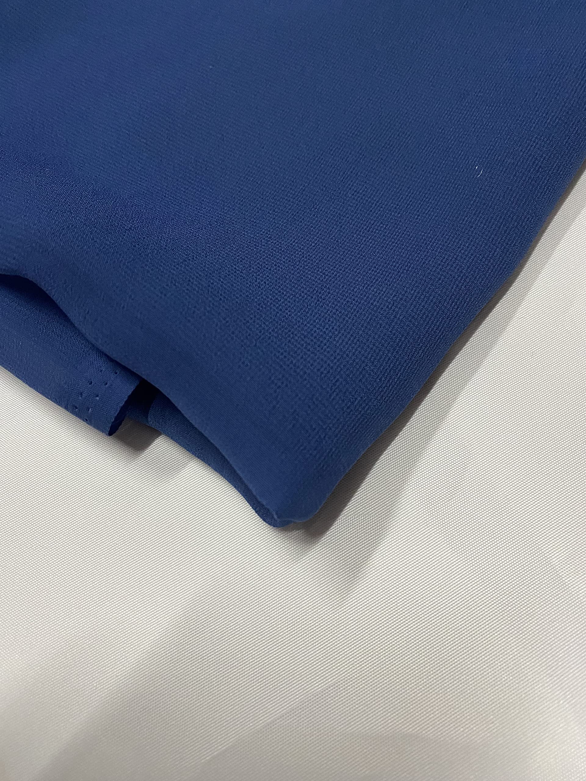 New Chiffon Sheer Fabric Plain Crepe Polyester Woven Dress Wedding Arch Material 44''-112cm (Light Navy, 5 Meter) — image 1