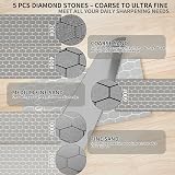 CWOVRS Diamond Sharpening Stones 5-Piece Honeycomb Surf 200/400/600/1000/2000 view 2