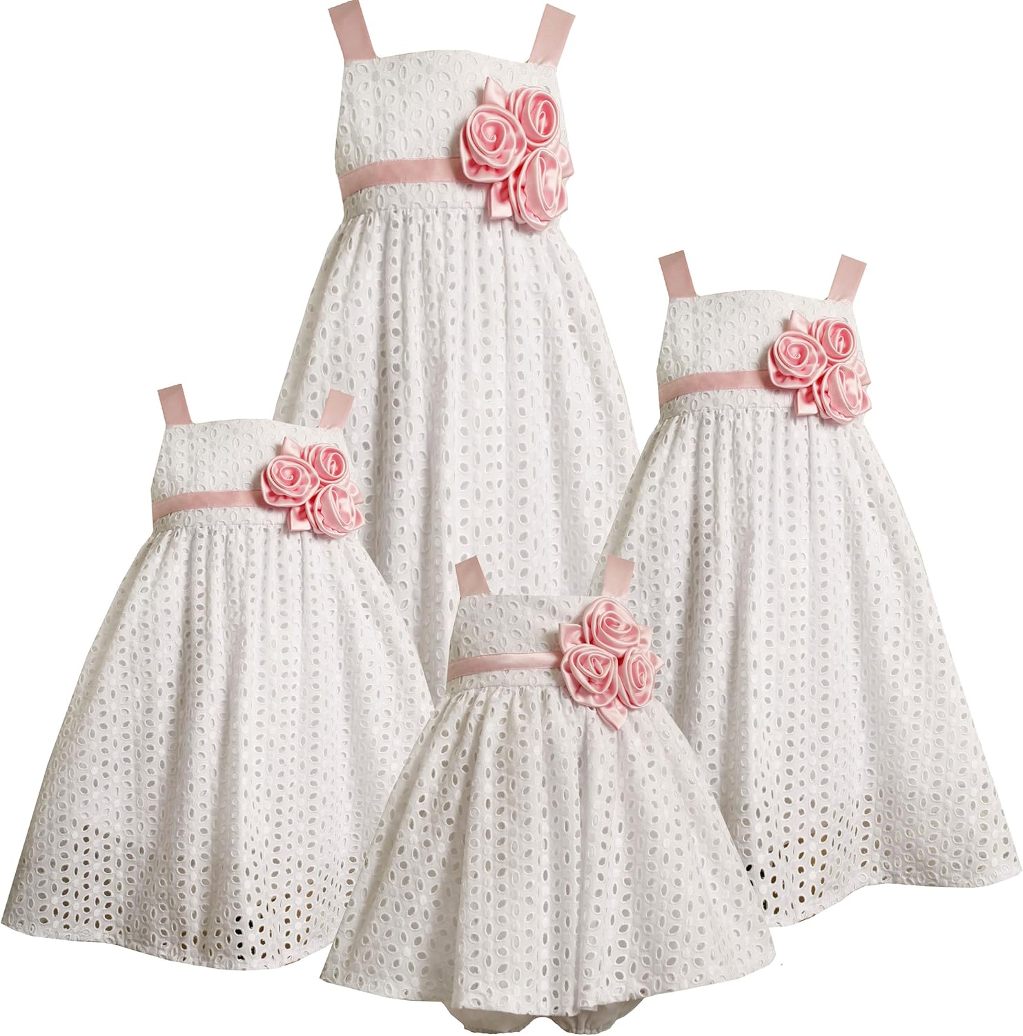 white eyelet flower girl dress