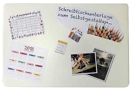 Schreibtischunterlage 40 x 60 cm transparent zum Selbstgestalten I Einstecken von Fotos I Bildern I Notizen I Kalender