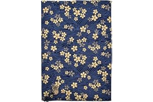 BLBMH 10x7 inch Paperbacks Book Covers with Bookmarks Adjustable Hardcover Bookcovers for 10in Bible Fabric Softcover Protector for Women Book Lovers Gifts - Blue Sakura 10in