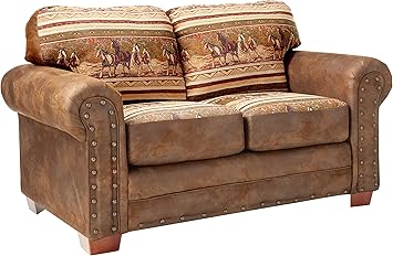 Amazon Com American Furniture Classics Wild Horses Love Seat Furniture Decor