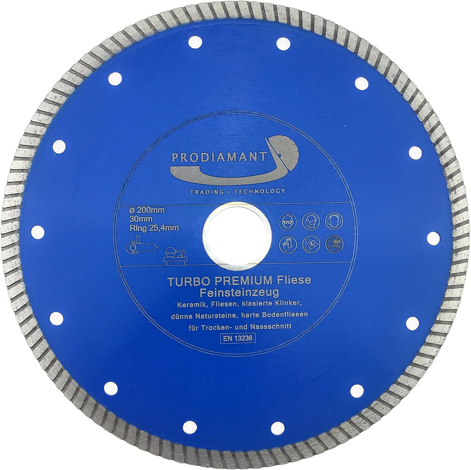 PRODIAMANT Professional Diamond Saw Blade Tile Porcelain Stoneware Extra Thin 200 mm 8" x 30 Ring 25.4 mm Diamond Cutting disc PDX83.975
