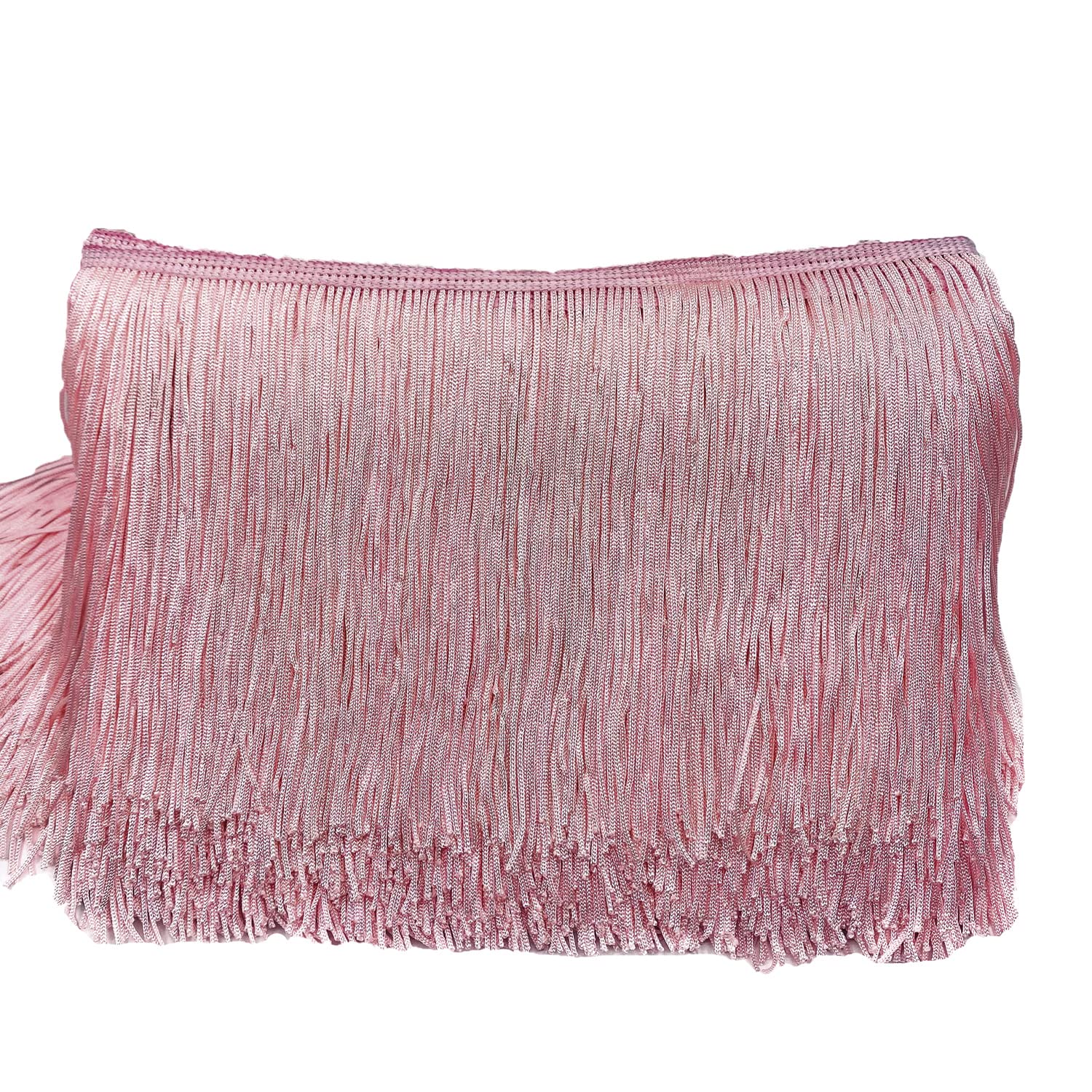 Duories 15 cm x 1 m fringe border,fringe tape,decorative ribbon,dance fringe,cut fringe,silk tassel,fringe ribbons for sewing,DIY crafts,clothing,lingerie,costumes,curtains,decoration,antique pink
