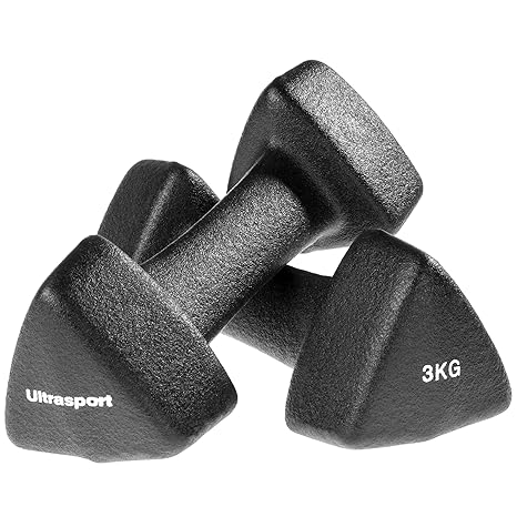 Ultrasport Neopren Hanteln mit Soft-Touch Griff, Gymnastikhanteln in Verschiedenen Gewichten – 1 kg, 2 kg und 3 kg – oder als