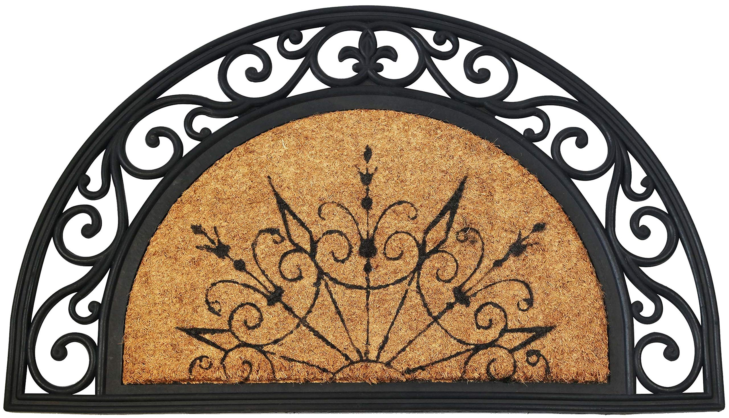 ID MAT t 4575 Coral Crescent Shape 85031 Natural Carpet Doormat Coconut Core Mattress/Rubber Beige 75 x 45 x 1.8 cm