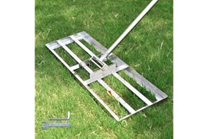 Scalebeard Lawn Leveling Rake-7 FT Level Lawn Tool / Soil Lawn Rake Stainless Steel Leveling Rake Landscape Rake with Handle for Garden Backyard Golf/Lawn（7FT, 30 x 10IN）