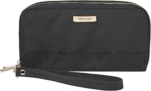 Travelon Women's RFID Blocking Double Zip Wallet, Black, One Size