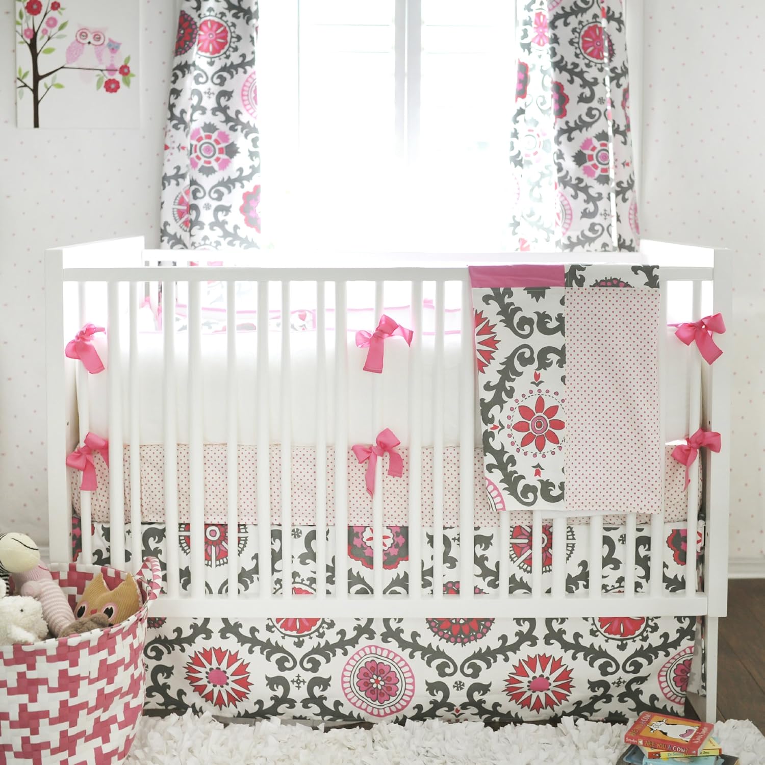New Arrivals Ragamuffin Pink 3 Piece Crib Bedding Set