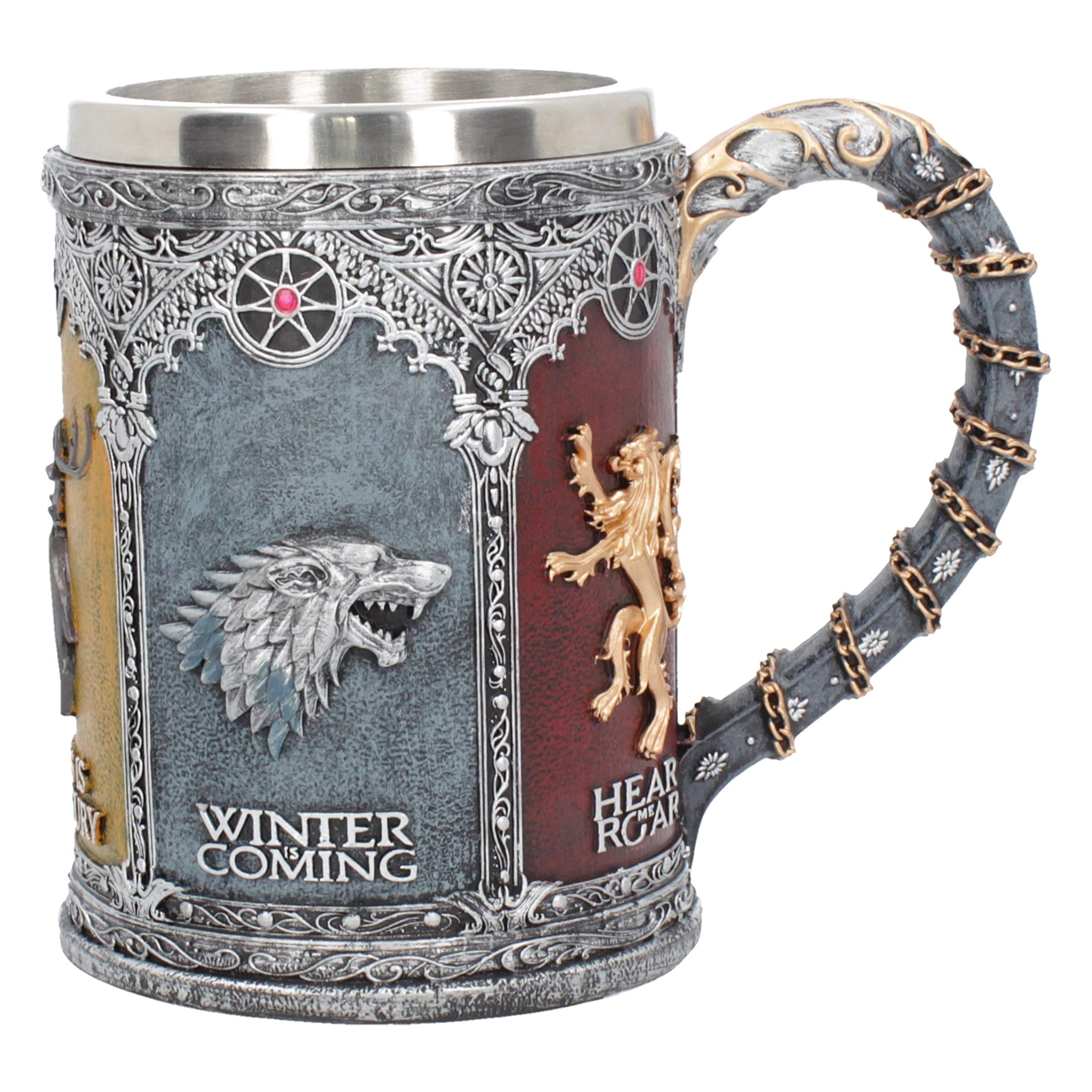 Nemesis Now B3700J7 Sigil Tankard Game of Thrones Mug 14cm Silver, Resin w/stainless steel insert