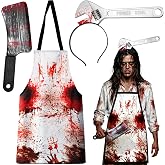 JOYEONDEF Halloween Butcher Costumes Set - Halloween Horror Headband | Cooking Chef Apron Fake Knife Scary Zombie Costume