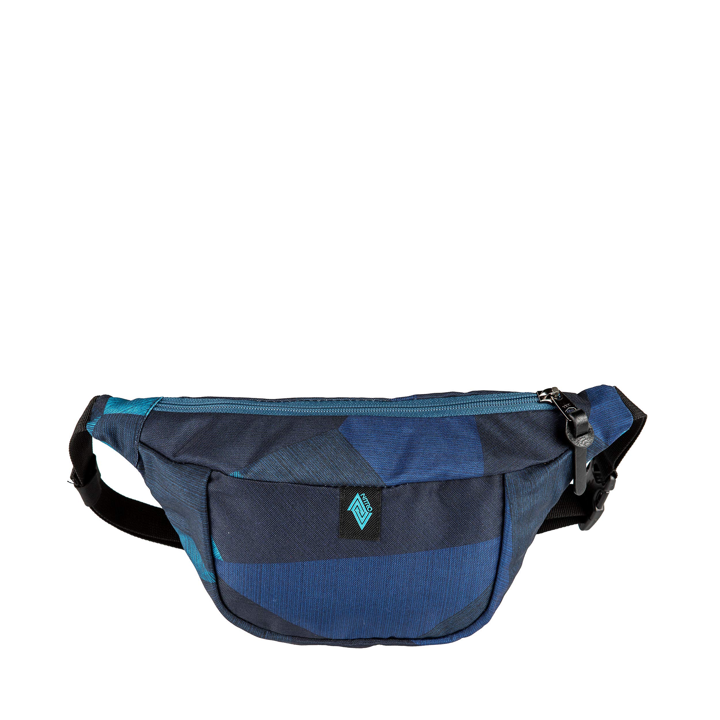 Hip Bag, Stylische Brusttasche, Gürteltasche mit 2 Fächern, Travel Pack, Heritage Umhängtasche, Festival Hüfttasche, Bauchtasche, 25 x 14 x 8cm, Fragments Blue