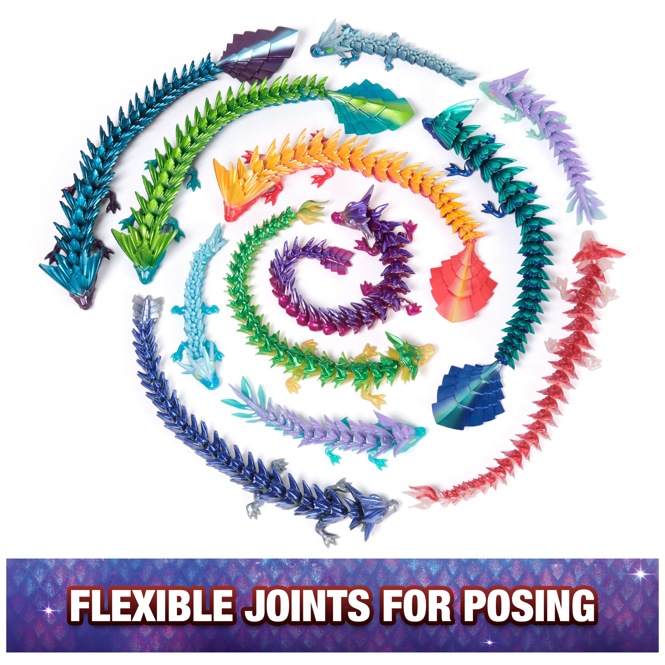 Dragons, 12.5-inch Collectible Articulated Dragon Toy Figure & Blind Box Display Egg, Fidget Home Office & Desk Decor (Styles May Vary)