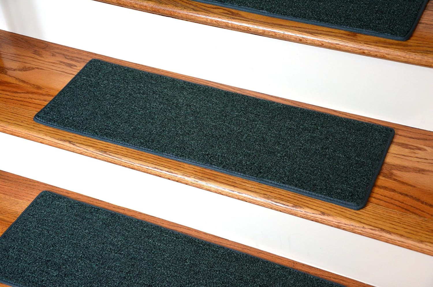 Dean Carpet Stair Treads 23" x 8" Hunter Green Set of