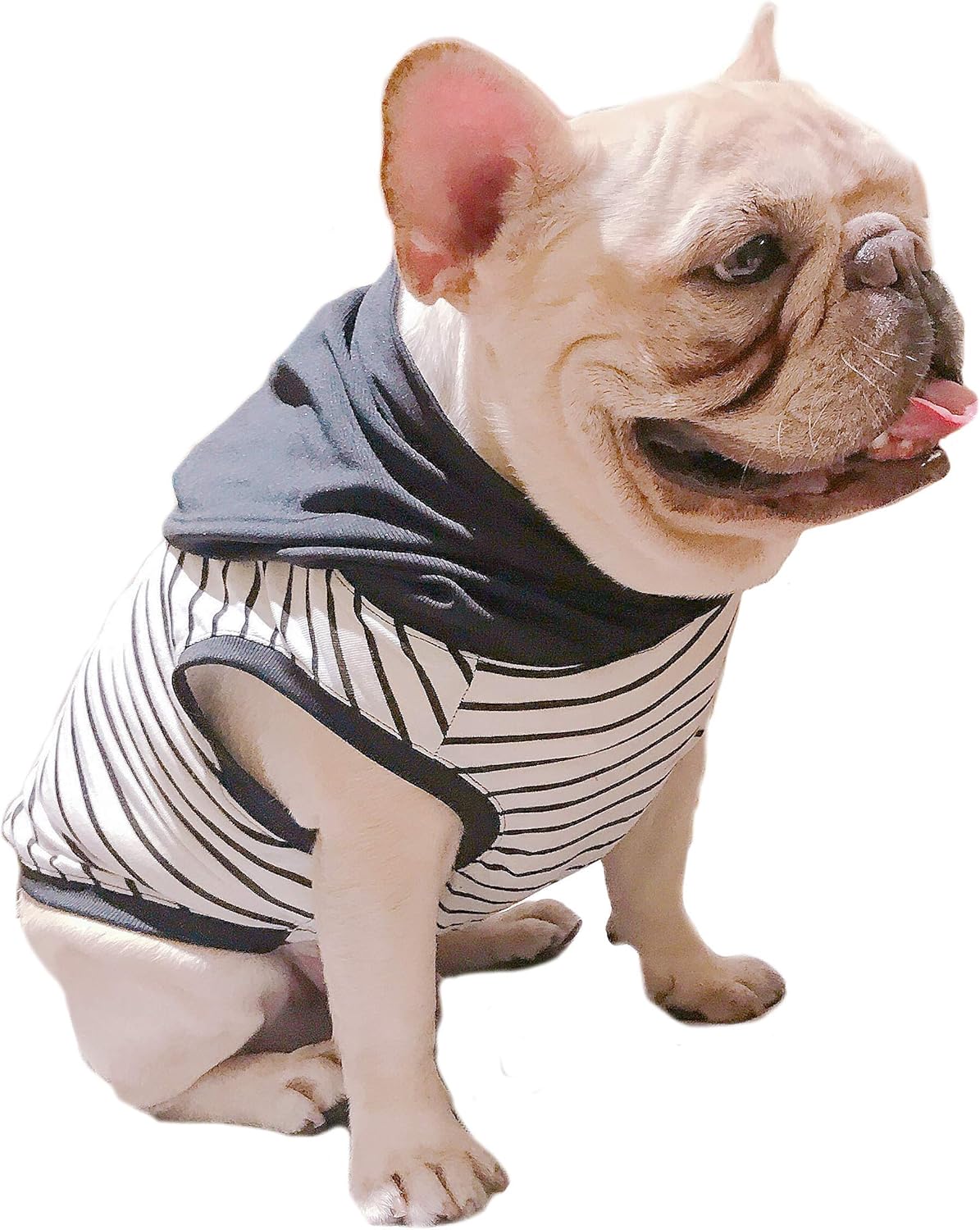 Amazon フレンチブルドッグウェア パグ 犬服 ブラッグ ホワイトボーダー 黒パーカー Frenchic フレンチック おでかけ用品 通販