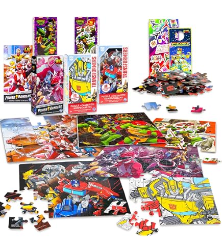 Transformers Set 3 Puzzle Per Bambini – 2 Da 24 Pezzi E 1 Da 48 Pezzi, Con Adesivi E Gancio, Giocattoli Ufficiali
