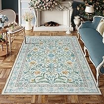 ラグ・カーペット the Apartment blue Lottery Rug Original Lotus Habra Machine Washable Vintage Medallion Oriental
