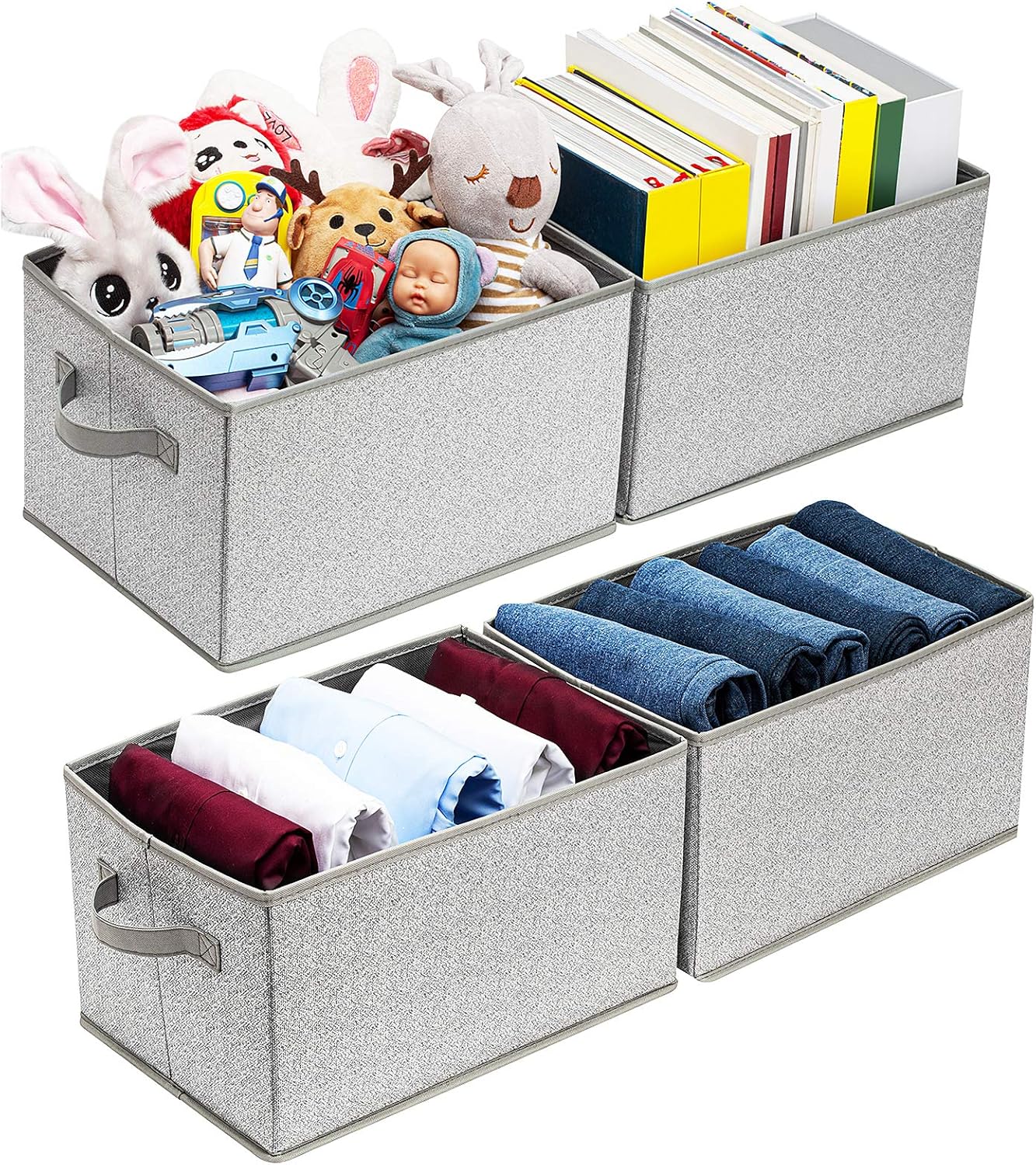Artsdi Extra Large Storage Bins for Shelves, Set of 4