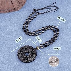 VIKCAUX Obsidian Dragon Necklace for Men Black