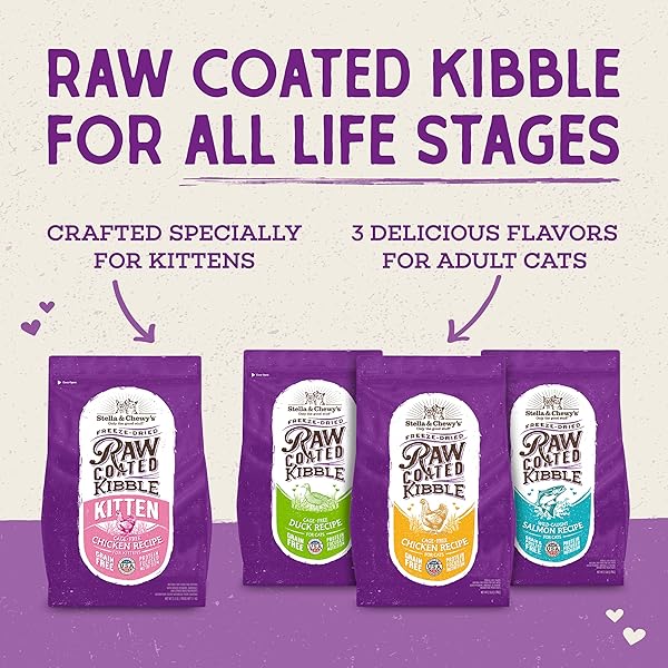 STELLA & CHEWY’S RAW COATED PREMIUM KIBBLE CAT & KITTEN FOOD – GRAIN FREE, PROTEIN RICH MEALS – CAGE-FREE CHICKEN FOR KITTENS RECIPE – 2.5 LB. BAG
