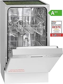 Bomann GSPE 889 Einbau-Geschirrspüler / teilintegriert / 45 cm / EEK A++ / 9 MGD/ 6 Programme / 197 kWh/Jahr / Bedienblende Edelstahl
