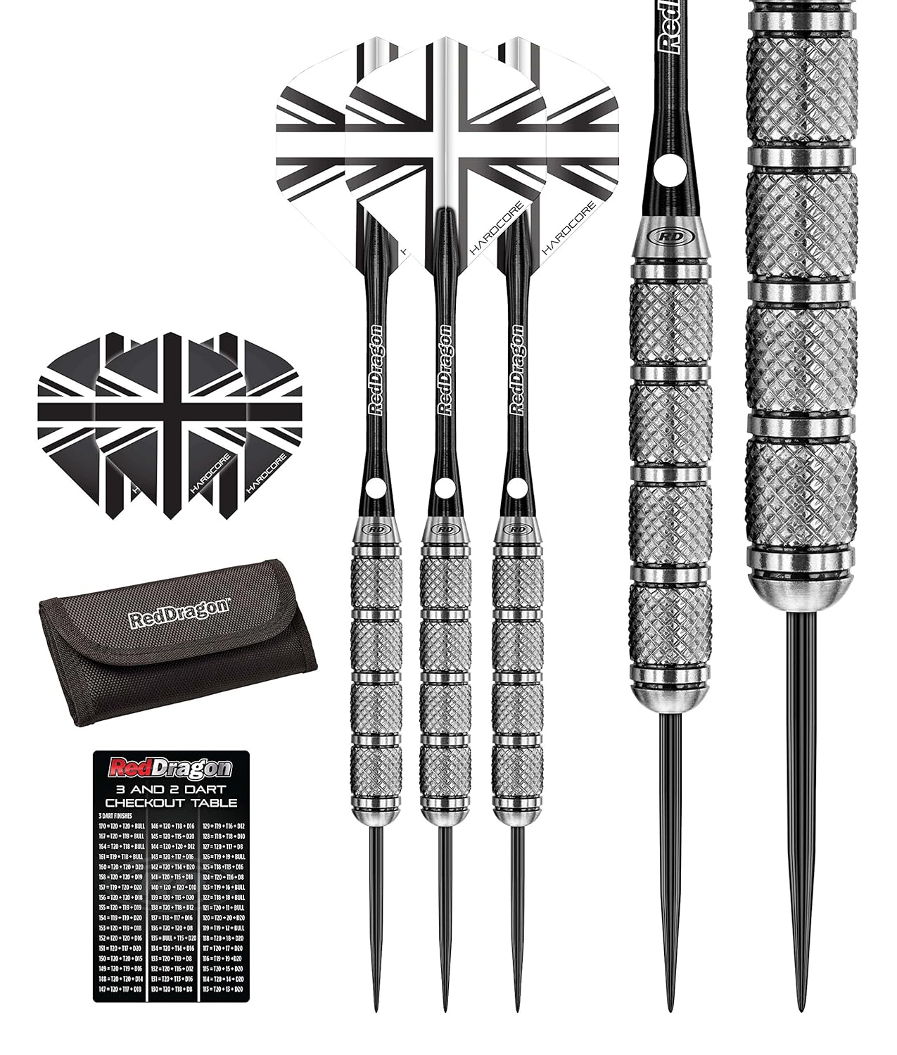 26g Hex 1 Premium Tungsten Darts Set with Flights and Stems Sports