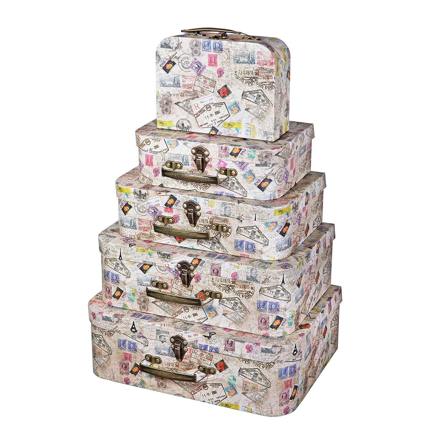 Soul Lane Decorative Storage Cardboard Suitcase Boxes With