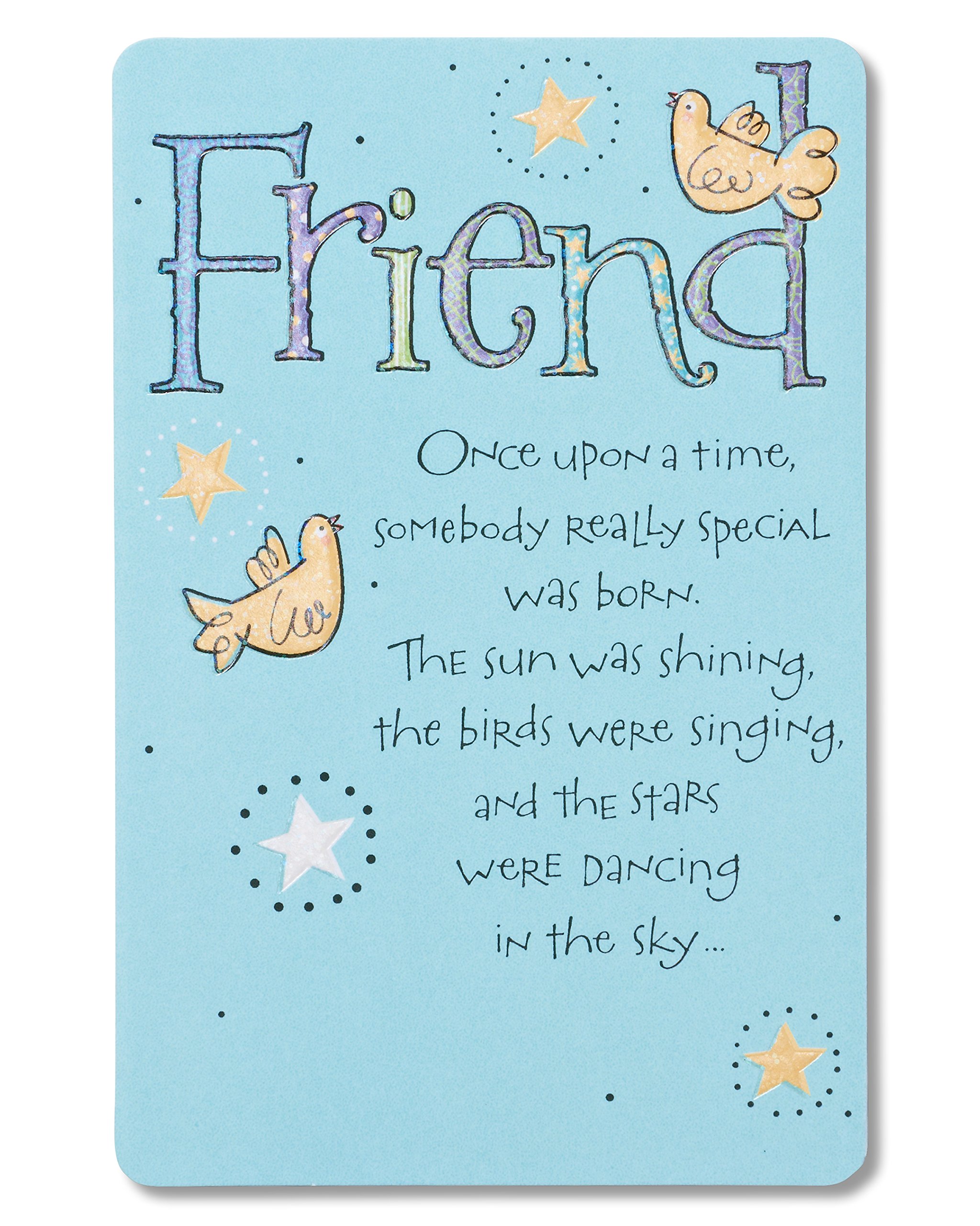 American Greetings Bird and Stars Birthday Card for Friend