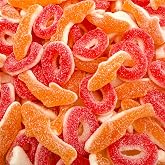 Peach Rings, Gummy Sharks, Orange Candy Mix, 2 Lb Bag | Sweet &amp; Sour Peach Candy for Goodie Bags, Gummy Candy