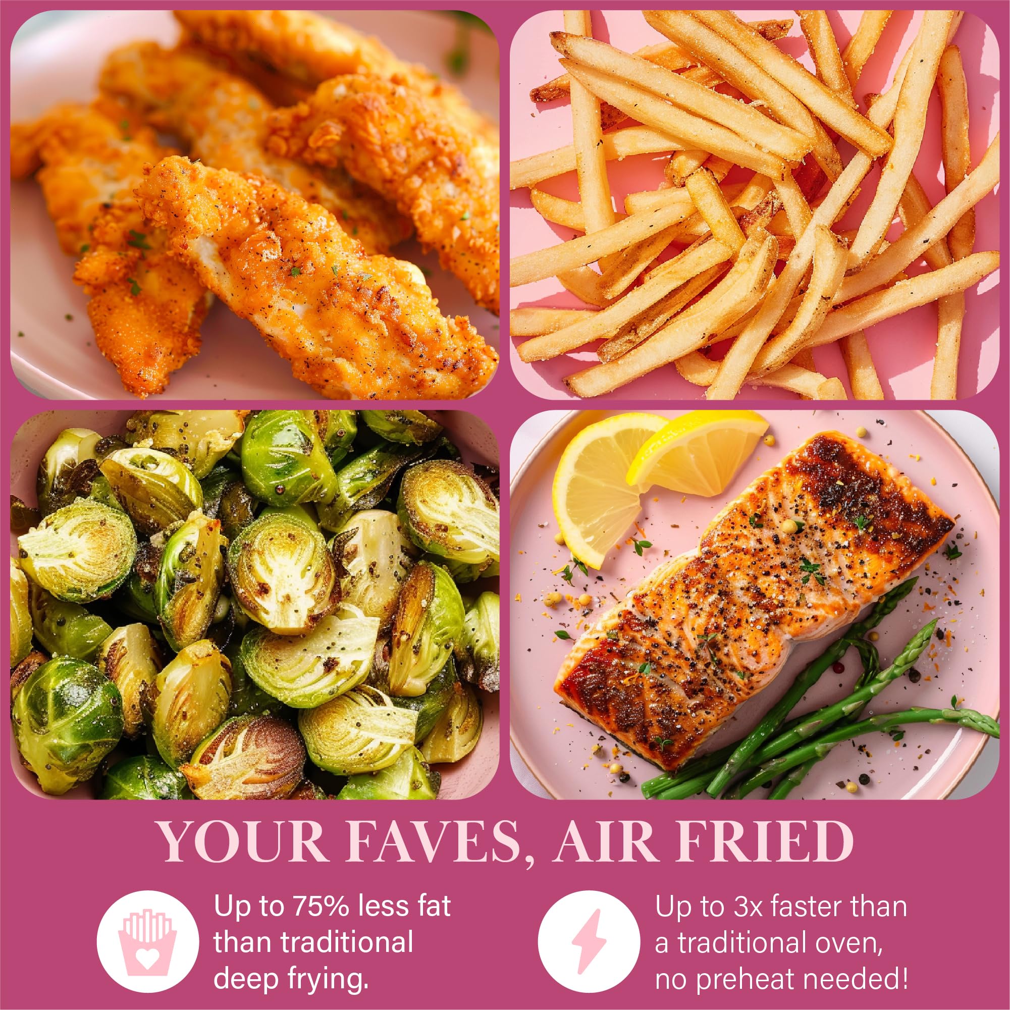 Freidora de aire Paris Hilton, gran capacidad de 6 cuartos, antiadherente fabricada sin PFAS, pantalla táctil, 8 en 1 (freír, asar, asar, hornear, recalentar, mantener caliente, pizza, deshidratar), apta para lavavajillas, Aqua