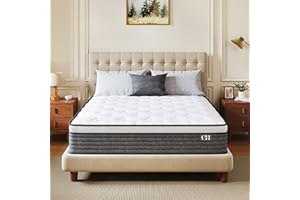 CH CHARME HOUSE Queen Mattress, 12 Inch Queen Size Hybrid Mattresses in a Box , Medium Feel Foam and Individual Pocket Springs, Fiberglass Free Bed Mattress, Extra Edge Support, Pressure Relief, CertiPUR-US