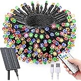 SOLARBABY Solar Christmas Lights Outdoor,142Ft 400 LED Crystal Beads Solar String Lights with Remote,19 Mode Christmas Light Solar Power Waterproof for Garden Patio Xmas Tree Christma Decor,Multicolor