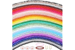 Natonhi 1400pcs 30 Color Glass Beads for Jewelry Making, 8mm Round Crystal Glass Bracelets Making Kit Suitable for Beginner Bracelet Making