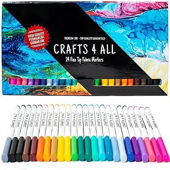 Crafts 4 ALL Fabric Markers Pens Permanent 24 pack