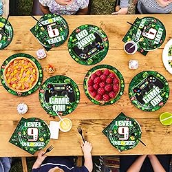 Grencian 96 Pcs 9th Birthday Video Game Party