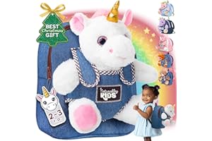 Naturally KIDS Unicorn Toys for Age 3, Birthday Gifts for 2 Year Old Girls, 3 Year Old Girl Gifts, Toddler Unicorn Backpack