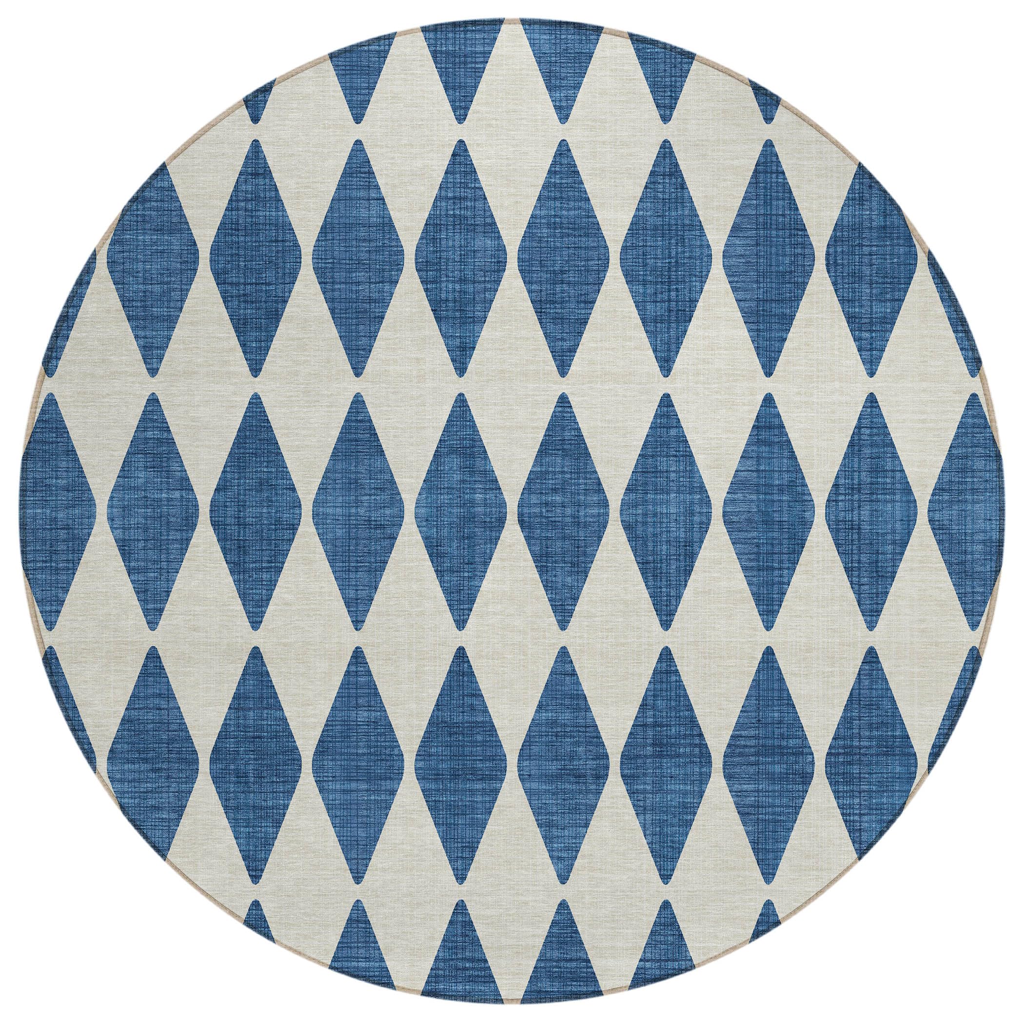 Addison Rugs Chantille ACN578 Navy 8′ x 8′ Indoor Outdoor Round Rug, Easy Clean, Machine Washable, Non Shedding, Bedroom, Living Room, Dining Room, Kitchen, Patio Rug