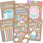 Hadley Designs Happy Birthday Cards Bulk with Envelopes - 54 Assorted Birthday Cards for Kids & Adults, Bulk Greeting Card Pack for Office, Generic Bday Notecards with Envelopes, Designed in USA