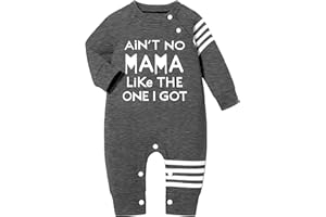 RIBABZ Baby Boy Clothes Infant Mamas Print Romper Stripe Sleeve Outfits Fall Winter Baby Clothing Jumpsuit