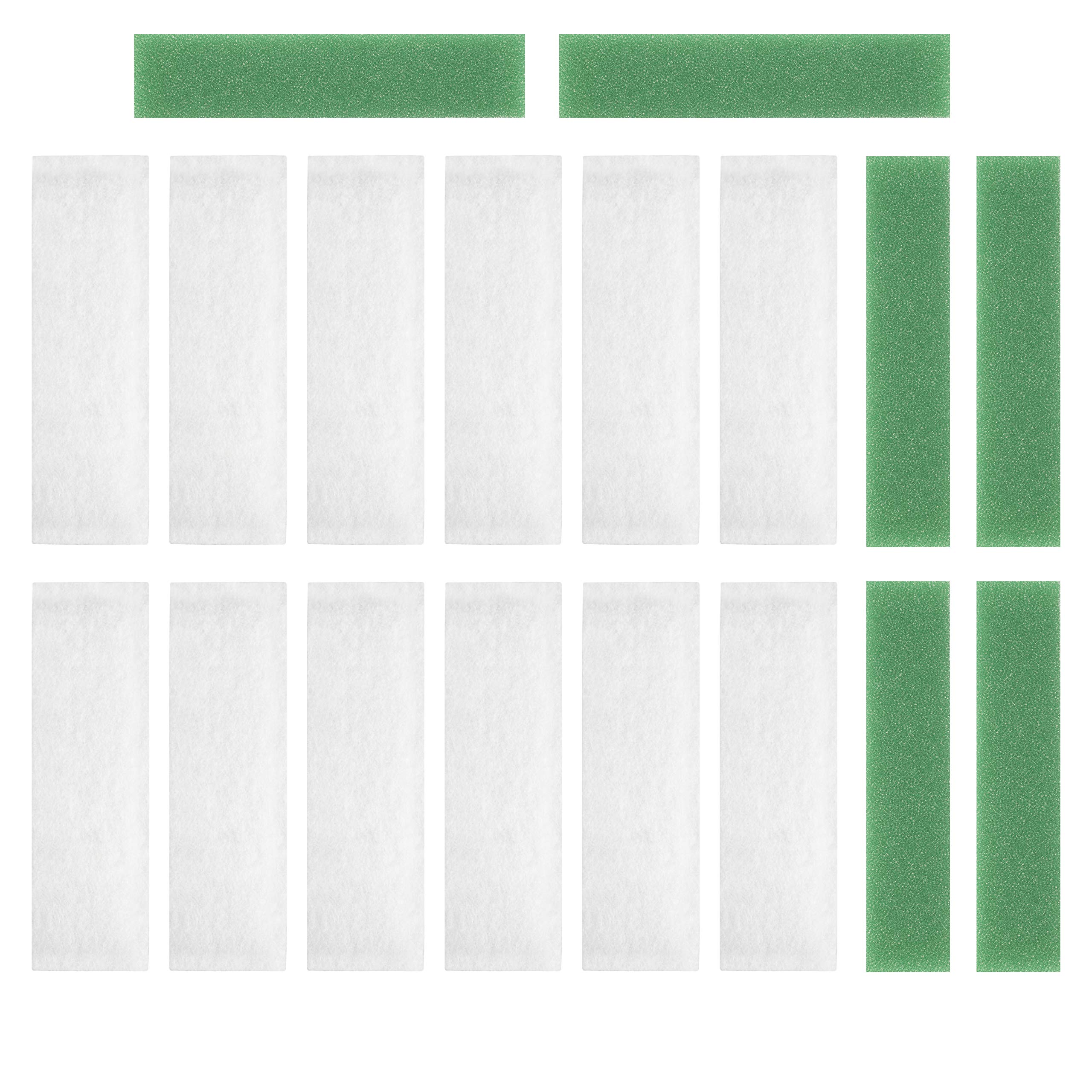 LTWHOME Compatible Coarse Foam and Filter Floss Replacement for All Pond Solutions FW-14 Nano Tank (Pack of 18)