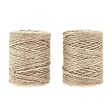 Amazon Basics All-Purpose Natural Jute Twine - #21 x 140 Foot (1.9mm x 43m), Natural, 2 Pack