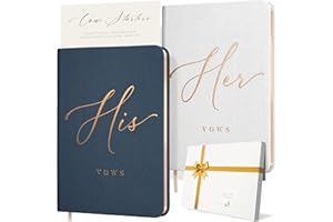 ARTESORI Vow Books His and Hers - Linen Wedding Vow Books Perfect as Bride & Groom Gifts, Wedding Registry Ideas - His & Hers Gifts Wedding Vow Book - Wedding Essentials & Accessories (White & Navy)